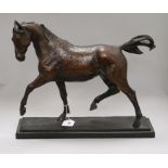 A bronze model of a trotting mare height 37cm width 44cm