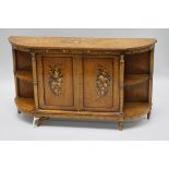 A miniature satinwood credenza height 23cm width 39.5cm