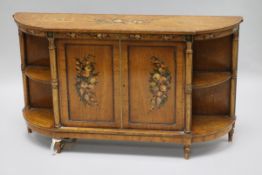 A miniature satinwood credenza height 23cm width 39.5cm