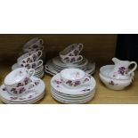 A Sevres pansy decorated tea set