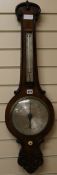 A Victorian rosewood wheel barometer W.27cm