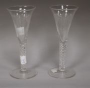A pair of airtwist stem wine goblets height 20cm