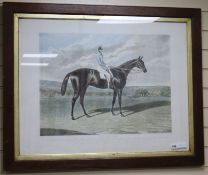 Braall & Son publ. colour aquatint, portrait of the racehorse 'Bendigo', overall 64 x 84cm