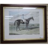 Braall & Son publ. colour aquatint, portrait of the racehorse 'Bendigo', overall 64 x 84cm