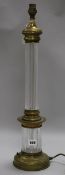 A brass and glass table lamp height 30cm