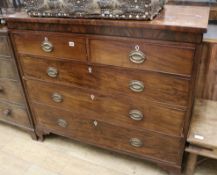 A Georgian mahogany chest of drawers W.124cm