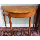 An Edwardian inlaid satinwood card table W.100cm