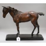 A bronze mare, 20th century, signed, height 30cm