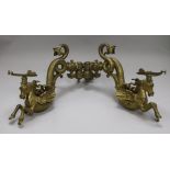 A two branch decorative horse gas mantel