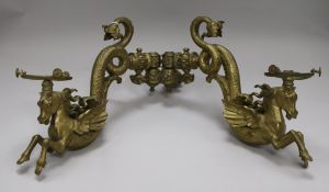 A two branch decorative horse gas mantel