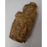 A carved wood Guanyin head height 25cm