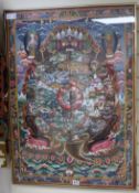 A Tibetan mandala thangka height 83cm width 59cm