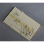 A Japanese ivory card case, Meiji period