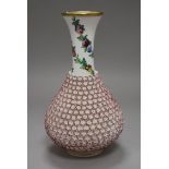 A mid 19th century Worcester floral encrusted vase height 19cm