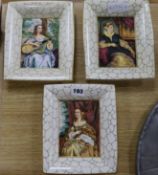 Three porcelain portrait dishes, by Peter Smith