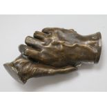 After Harriet Goodhue Hosmer (1830-1908), 'Poet's Hands', bronze effect, a reproduction of the