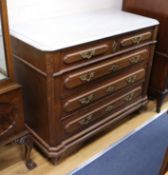 Marble topped chest of drawers W.108cm