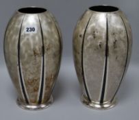 A pair of WMF Ikora Zeppelin vases height 29cm