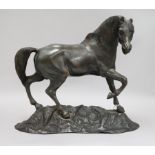 A modern bronze horse, with certificate