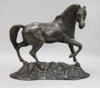 A modern bronze horse, with certificate