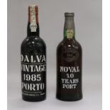 Two bottles port Dalva 1985, Noval 1980