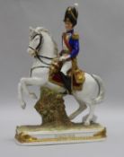 A ceramics horse with uniformed rider