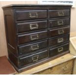 A bank of ten drawers W.89cm