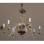 A Murano style five branch chandelier