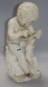 An Italian white marble figure of a putto width 15cm height 42cm (a.f.)