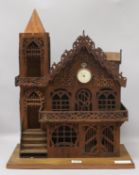 A French novelty fret worked house height 53cm width 40cm