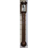 A modern mahogany George III style stick barometer W.14cm