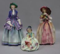 Three Doulton figures, Regency HN1752, Monica 1458, June 1691