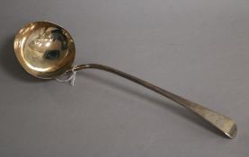 A George III silver Old English pattern soup ladle, London, 1807, 31.6cm, 6 oz.
