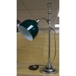 A green glass and plated studio lamp
