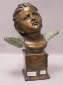 A bronze of an angel 'Awake', height 43cm