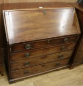 A George III mahogany bureau W.103cm