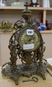 An ormolu mantel clock