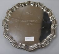 An Edwardian silver salver, with later engrave signatures, London, 1904, 35cm.