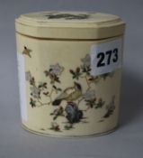 A Meiji period ivory shibayama type canister