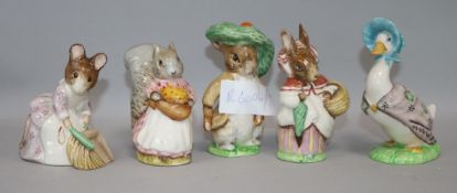 Five Beswick Beatrix potter figures