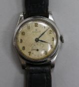 A gentleman's 1940's/1950's stainless steel mid-size Rolex manual wind wrist watch with Arabic