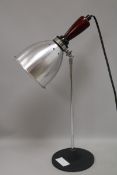 A 1970's chrome brushed steel desk lamp height 48cm