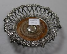A Victorian silver plated wine coaster by Elkington & Co, 20.5cm.