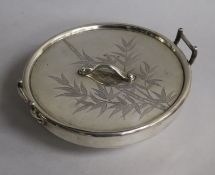 A Victorian silver two handled butter dish and cover by Hukin & Heath, in the manner of