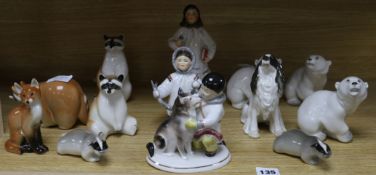 Thirteen USSR porcelain figures