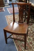 A set of six 19th century Chippendale style mahogany dining chairs