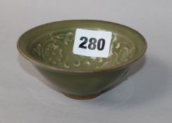 A Chinese celadon glazed bowl