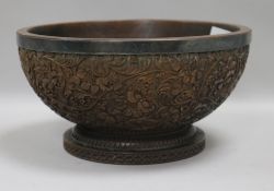 A 19th century Indian carved rosewood bowl