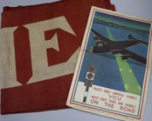 Two WWII posters and a banner, 'God save the King'