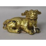 A Chinese gilt bronze lion-dog